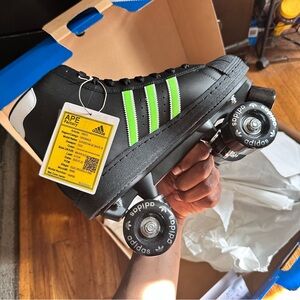 Adidas Men Black and Green Roller Shoes